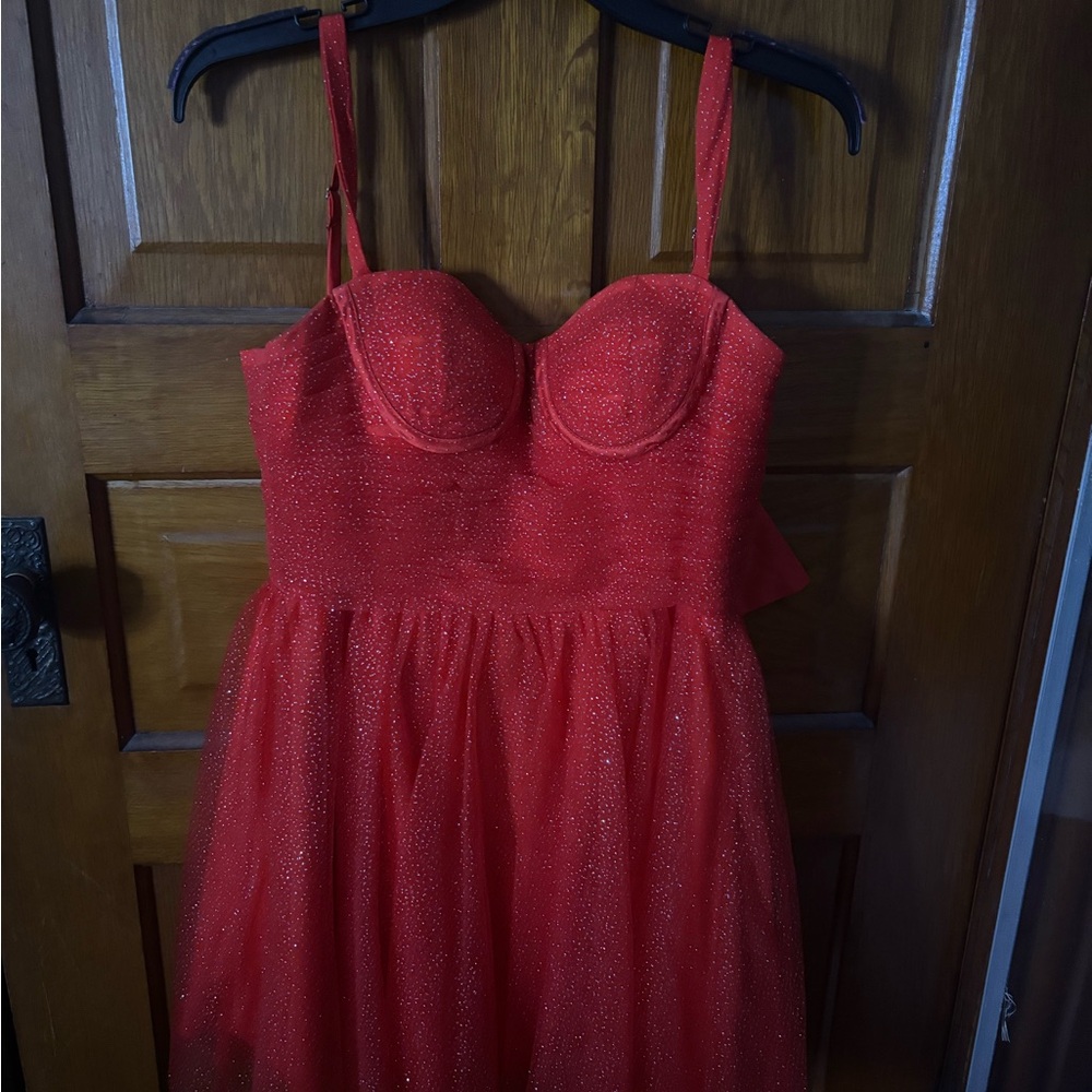 Red Sparkle Tulle Party Dress